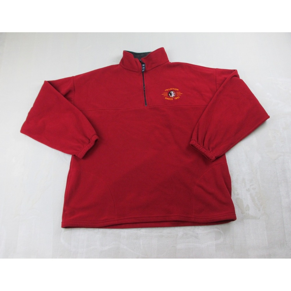 VINTAGE Florida State Seminoles‎ Sweater Mens 2XL XXL Red 1/4 Zip FSU Football
